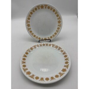 4 Vintage Corelle Butterfly Gold 8 1/2 Inch Desert/Salad Plates